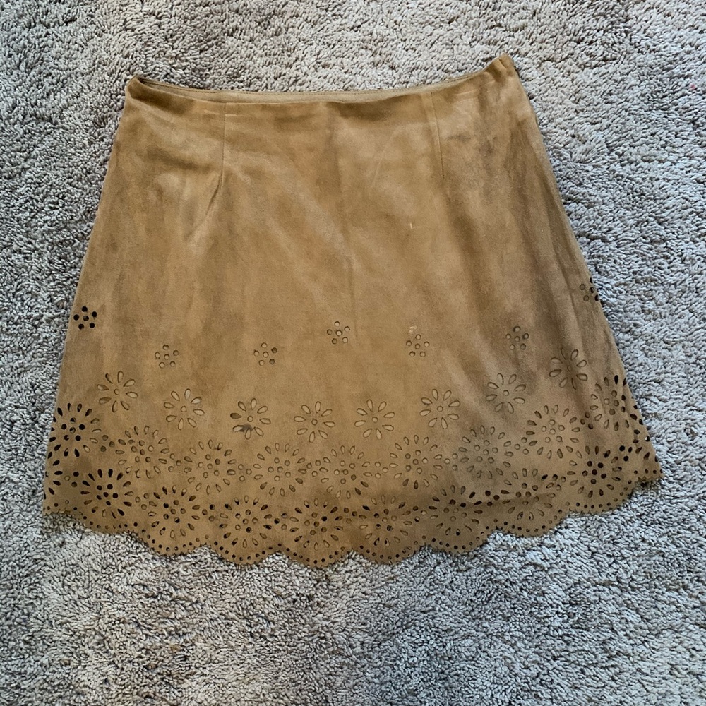 Suede mini skirt